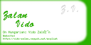 zalan vido business card